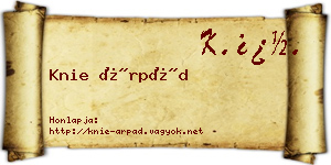 Knie Árpád névjegykártya